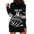 Custom Aotearoa Ice Hockey Hoodie Dress NZ Tiki Mascot - Maori Pattern