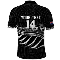Custom Aotearoa Ice Hockey Polo Shirt NZ Tiki Mascot - Maori Pattern