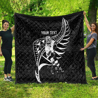 Custom Aotearoa Ice Hockey Quilt NZ Tiki Mascot - Maori Pattern LT14 - Polynesian Pride