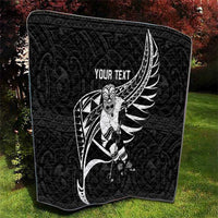 Custom Aotearoa Ice Hockey Quilt NZ Tiki Mascot - Maori Pattern LT14 - Polynesian Pride