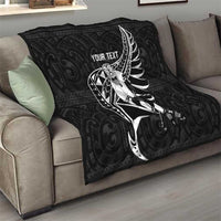 Custom Aotearoa Ice Hockey Quilt NZ Tiki Mascot - Maori Pattern LT14 - Polynesian Pride