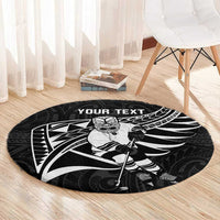 Custom Aotearoa Ice Hockey Round Carpet NZ Tiki Mascot - Maori Pattern