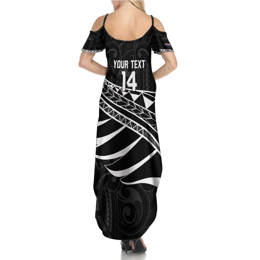 Custom Aotearoa Ice Hockey Summer Maxi Dress NZ Tiki Mascot - Maori Pattern