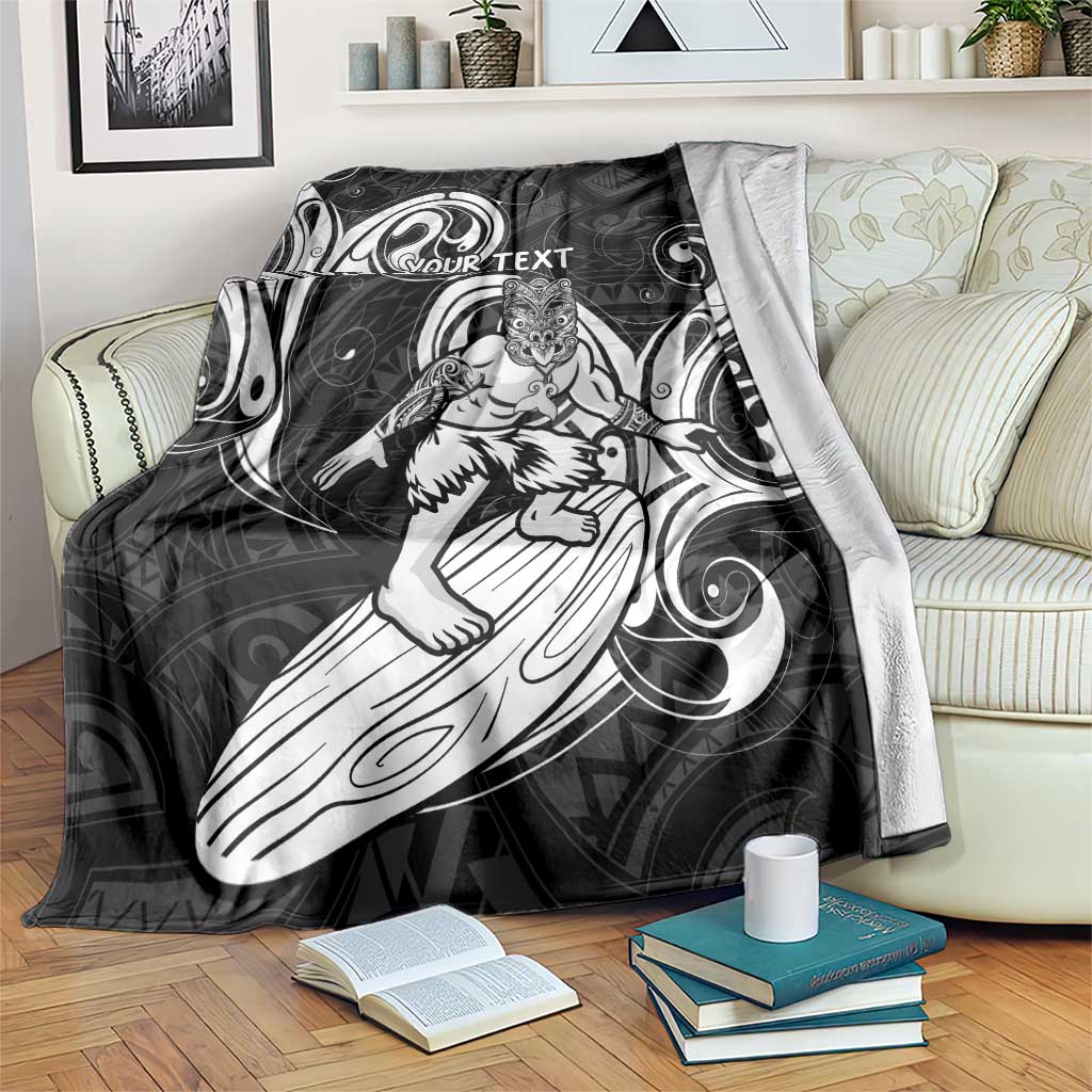 Personalised New Zealand Surfing Blanket Aotearoa Maori Tiki Haka