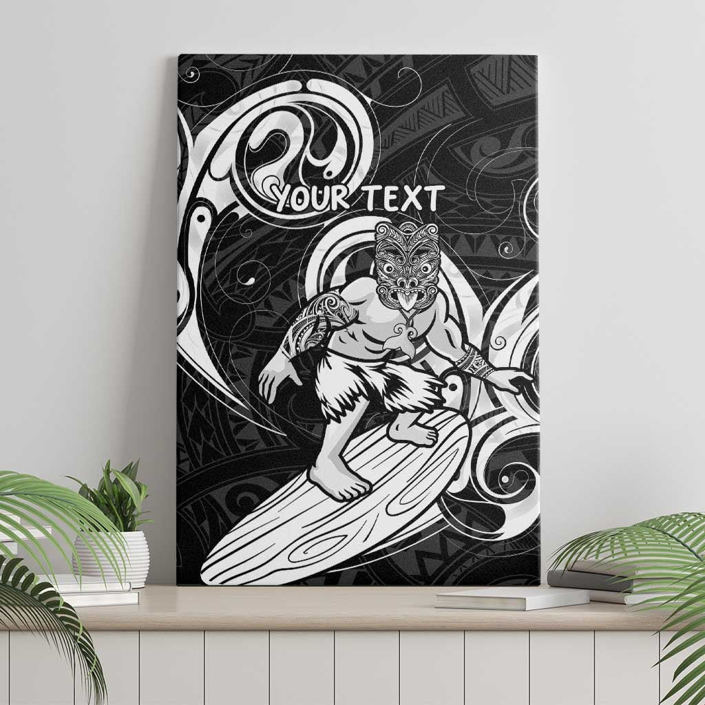 Personalised New Zealand Surfing Canvas Wall Art Aotearoa Maori Tiki Haka