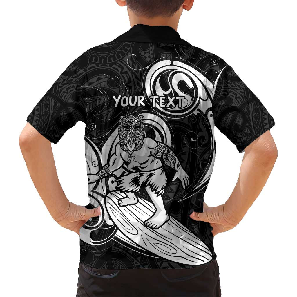 Personalised New Zealand Surfing Family Matching Off Shoulder Maxi Dress and Hawaiian Shirt Aotearoa Maori Tiki Haka LT14 - Polynesian Pride