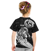 Personalised New Zealand Surfing Kid T Shirt Aotearoa Maori Tiki Haka LT14 - Polynesian Pride