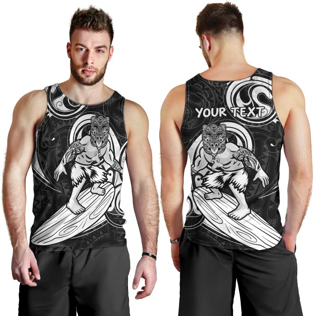 Personalised New Zealand Surfing Men Tank Top Aotearoa Maori Tiki Haka