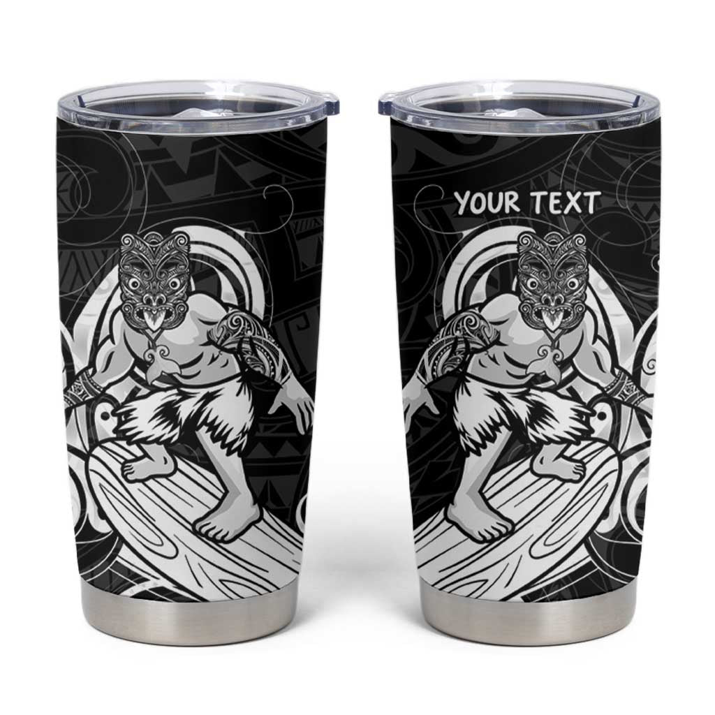 Personalised New Zealand Surfing Tumbler Cup Aotearoa Maori Tiki Haka LT14