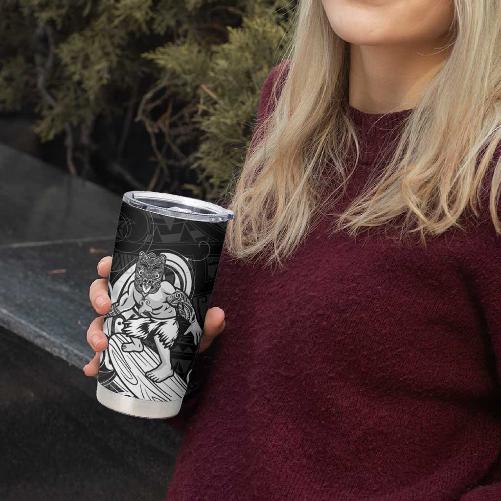 Personalised New Zealand Surfing Tumbler Cup Aotearoa Maori Tiki Haka LT14 - Polynesian Pride