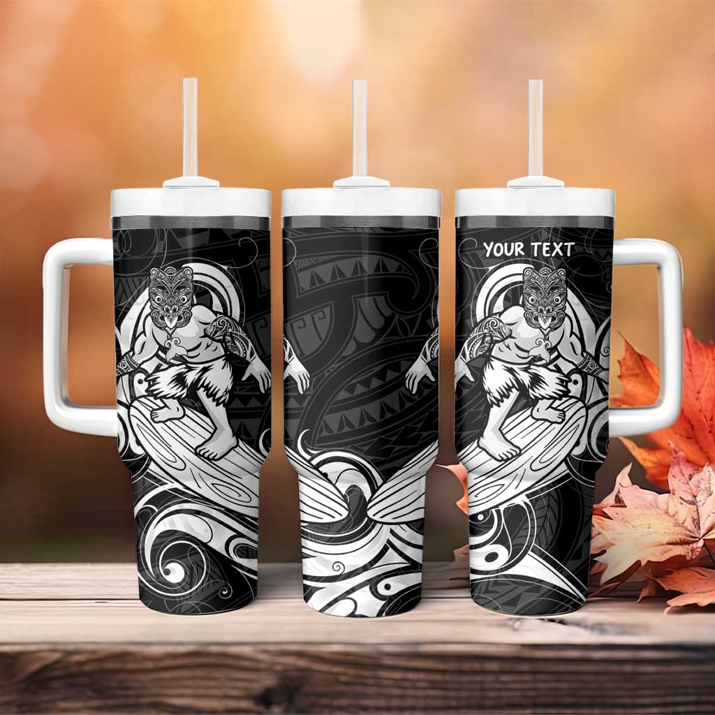 Personalised New Zealand Surfing Tumbler With Handle Aotearoa Maori Tiki Haka LT14 - Polynesian Pride