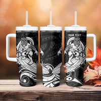 Personalised New Zealand Surfing Tumbler With Handle Aotearoa Maori Tiki Haka LT14 - Polynesian Pride