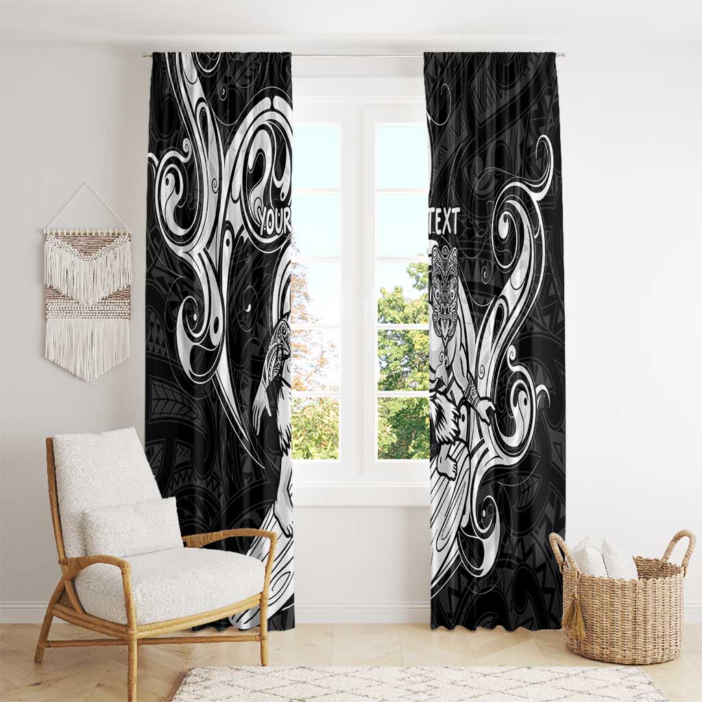 Personalised New Zealand Surfing Window Curtain Aotearoa Maori Tiki Haka