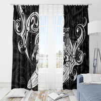 Personalised New Zealand Surfing Window Curtain Aotearoa Maori Tiki Haka
