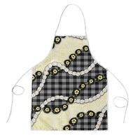 Black Palaka Hawaii Apron Kukui Nut Pikake Lei Hawaiian Tapa Pattern - Polynesian Pride