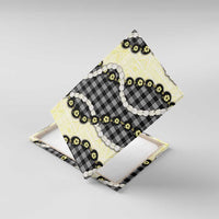 Black Palaka Hawaii Canvas Wall Art Kukui Nut Pikake Lei Hawaiian Tapa Pattern - Polynesian Pride