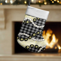 Black Palaka Hawaii Christmas Stocking Kukui Nut Pikake Lei Hawaiian Tapa Pattern - Polynesian Pride