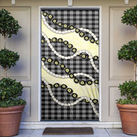Black Palaka Hawaii Door Cover Kukui Nut Pikake Lei Hawaiian Tapa Pattern - Polynesian Pride