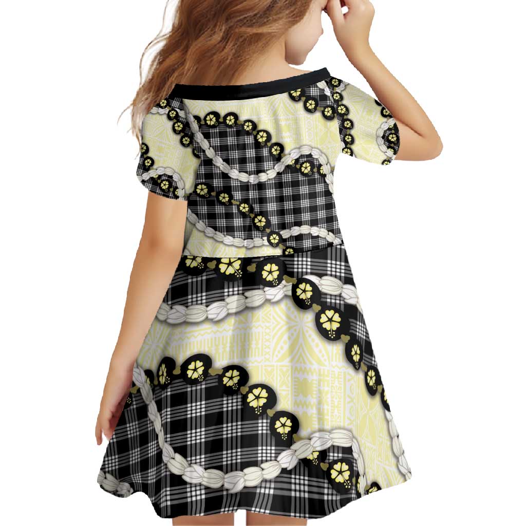 Black Palaka Hawaii Family Matching Summer Maxi Dress and Hawaiian Shirt Kukui Nut Pikake Lei Hawaiian Tapa Pattern - Polynesian Pride