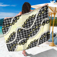 Black Palaka Hawaii Sarong Kukui Nut Pikake Lei Hawaiian Tapa Pattern - Polynesian Pride