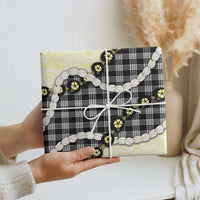 Black Palaka Hawaii Wrapping Paper Kukui Nut Pikake Lei Hawaiian Tapa Pattern - Polynesian Pride