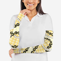 Yellow Palaka Hawaii Arm Sleeves Kukui Nut Pikake Lei Hawaiian Tapa Pattern - Polynesian Pride