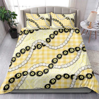 Yellow Palaka Hawaii Bedding Set Kukui Nut Pikake Lei Hawaiian Tapa Pattern - Polynesian Pride