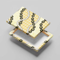 Yellow Palaka Hawaii Canvas Wall Art Kukui Nut Pikake Lei Hawaiian Tapa Pattern - Polynesian Pride