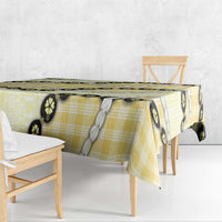 Yellow Palaka Hawaii Tablecloth Kukui Nut Pikake Lei Hawaiian Tapa Pattern - Polynesian Pride