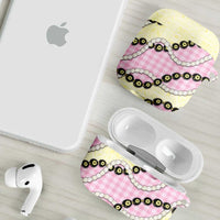 Pink Palaka Hawaii AirPods Case Kukui Nut Pikake Lei Hawaiian Tapa Pattern - Polynesian Pride