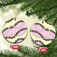 Pink Palaka Hawaii Ceramic Ornament Kukui Nut Pikake Lei Hawaiian Tapa Pattern - Polynesian Pride
