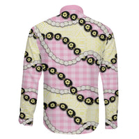 Pink Palaka Hawaii Family Matching Puletasi and Hawaiian Shirt Kukui Nut Pikake Lei Hawaiian Tapa Pattern LT14 - Polynesian Pride