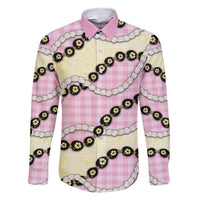 Pink Palaka Hawaii Family Matching Short Sleeve Bodycon Dress and Hawaiian Shirt Kukui Nut Pikake Lei Hawaiian Tapa Pattern - Polynesian Pride