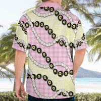 Pink Palaka Hawaii Hawaiian Shirt Kukui Nut Pikake Lei Hawaiian Tapa Pattern - Polynesian Pride