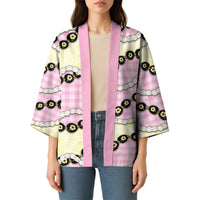 Pink Palaka Hawaii Kimono Kukui Nut Pikake Lei Hawaiian Tapa Pattern - Polynesian Pride