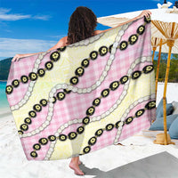 Pink Palaka Hawaii Sarong Kukui Nut Pikake Lei Hawaiian Tapa Pattern - Polynesian Pride