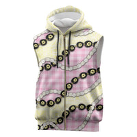 Pink Palaka Hawaii Sleeveless Zip Hoodie Kukui Nut Pikake Lei Hawaiian Tapa Pattern - Polynesian Pride