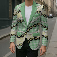 Green Palaka Hawaii Blazer Kukui Nut Pikake Lei Hawaiian Tapa Pattern - Polynesian Pride