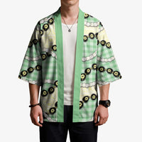 Green Palaka Hawaii Kimono Kukui Nut Pikake Lei Hawaiian Tapa Pattern - Polynesian Pride