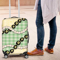 Green Palaka Hawaii Luggage Cover Kukui Nut Pikake Lei Hawaiian Tapa Pattern - Polynesian Pride