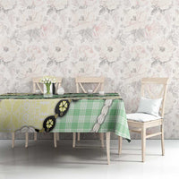 Green Palaka Hawaii Tablecloth Kukui Nut Pikake Lei Hawaiian Tapa Pattern - Polynesian Pride