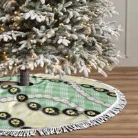 Green Palaka Hawaii Tree Skirt Kukui Nut Pikake Lei Hawaiian Tapa Pattern - Polynesian Pride