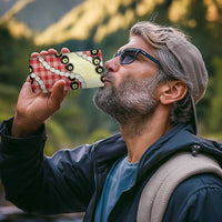 Red Palaka Hawaii 4 in 1 Can Cooler Tumbler Kukui Nut Pikake Lei Hawaiian Tapa Pattern - Polynesian Pride