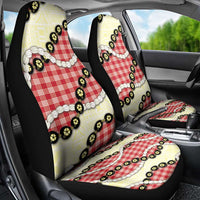 Red Palaka Hawaii Car Seat Cover Kukui Nut Pikake Lei Hawaiian Tapa Pattern - Polynesian Pride