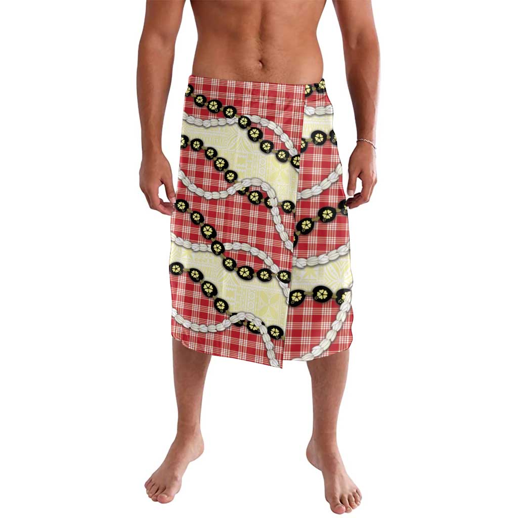 Red Palaka Hawaii Lavalava Kukui Nut Pikake Lei Hawaiian Tapa Pattern - Polynesian Pride