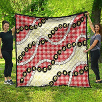 Red Palaka Hawaii Quilt Kukui Nut Pikake Lei Hawaiian Tapa Pattern - Polynesian Pride