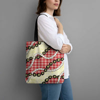 Red Palaka Hawaii Tote Bag Kukui Nut Pikake Lei Hawaiian Tapa Pattern - Polynesian Pride