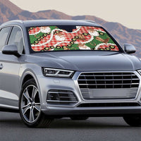 Cowboy Hawaii Mele Kalikimaka Auto Sun Shade Paniolo Kukui Nut Pikake Lei Red Version - Polynesian Pride