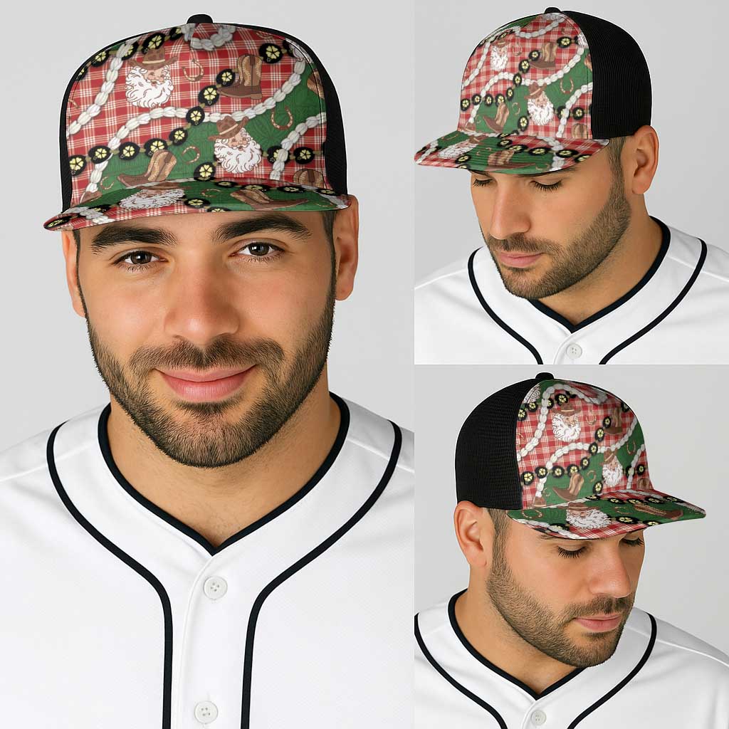 Cowboy Hawaii Mele Kalikimaka Baseball Net Cap Paniolo Kukui Nut Pikake Lei Red Version - Polynesian Pride