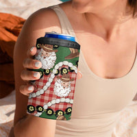 Cowboy Hawaii Mele Kalikimaka 4 in 1 Can Cooler Tumbler Paniolo Kukui Nut Pikake Lei Red Version - Polynesian Pride